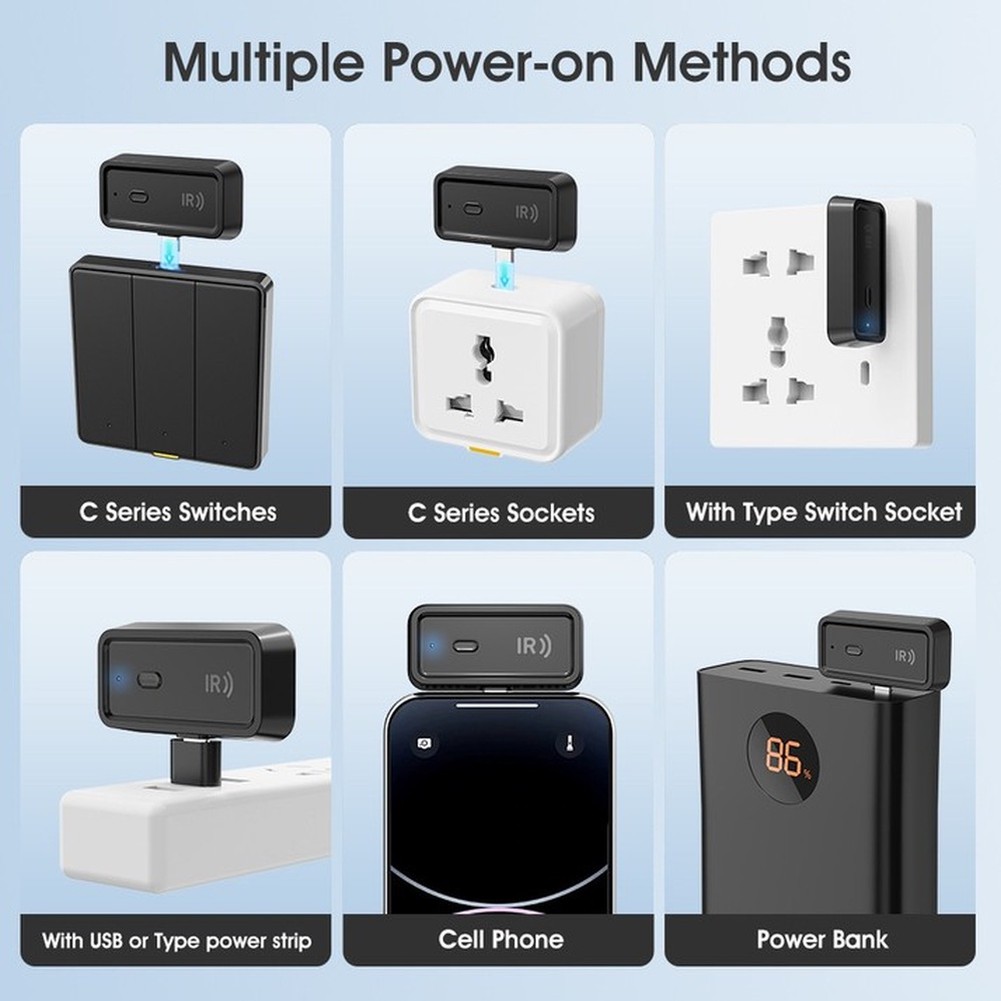 Diy Home Automation Hub - ホームオートメーションハブ用スマートIRリモコン、信号範囲15m、720度伝送、DIY学習モード、Type-C電源入力対応