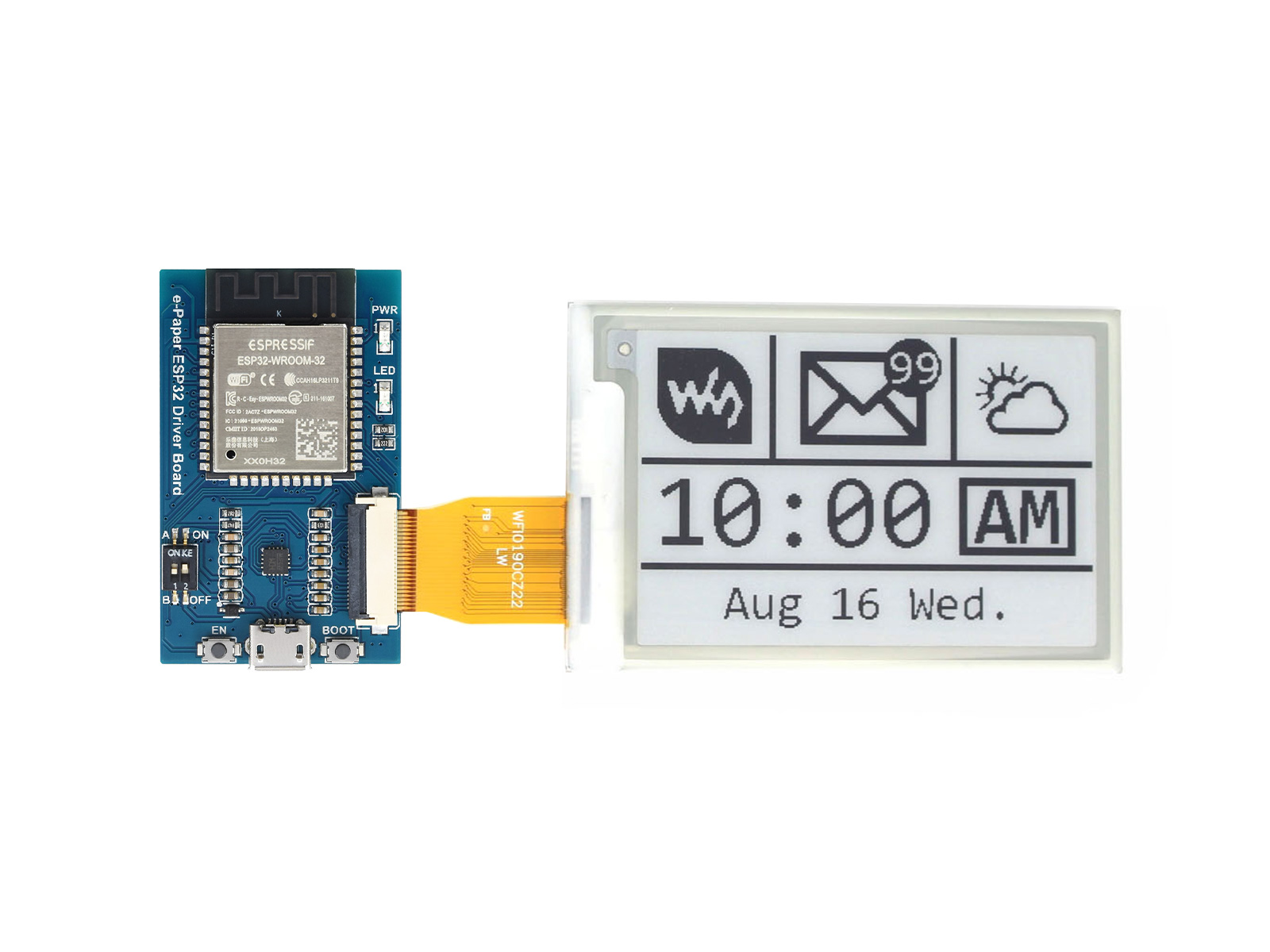Waveshare ESP32 Epaper ドライバーボー - Display Epaper 2.9 のレビューと価格